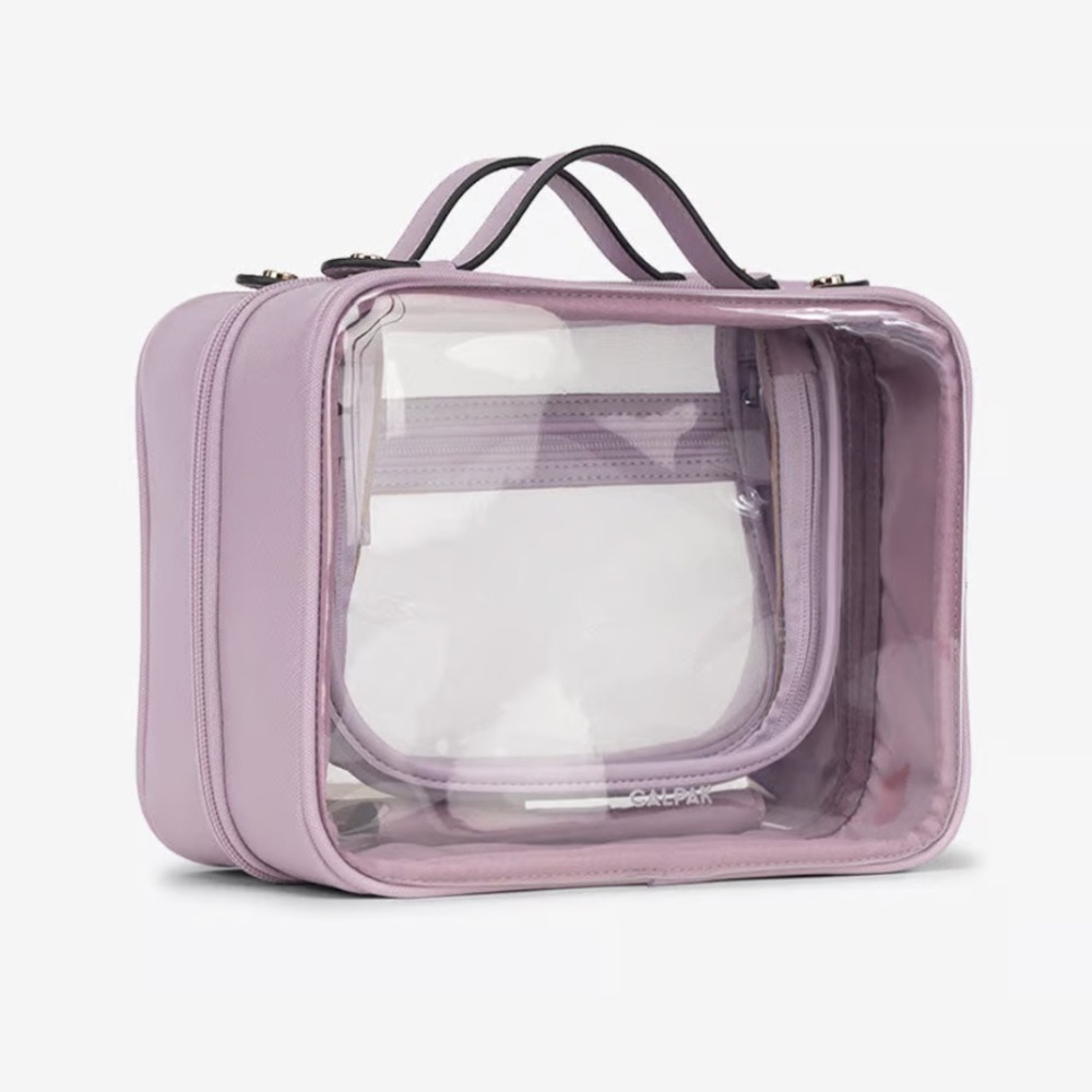 CALPAK Medium Clear Cosmetics Case in Lavender